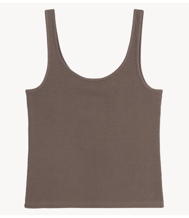Alix The Label Top ladies knitted tank top BROWN