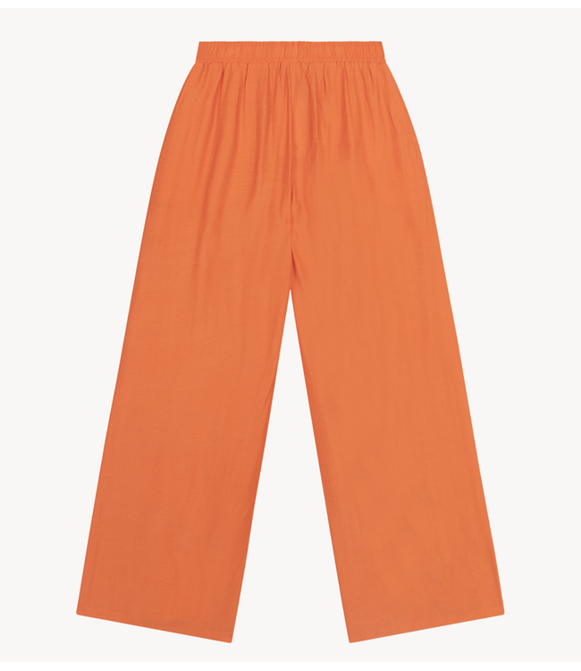 Alix The Label Broek ladies woven irregular wide leg pants SOFT ORANGE