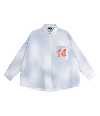 Alix The Label Blouse ladies woven faded stripe blouse SOFT BLUE