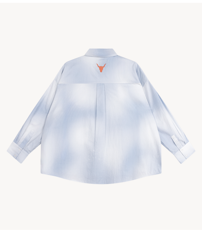 Alix The Label Blouse ladies woven faded stripe blouse SOFT BLUE