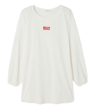 American Vintage T-shirt long YRUKI blanc