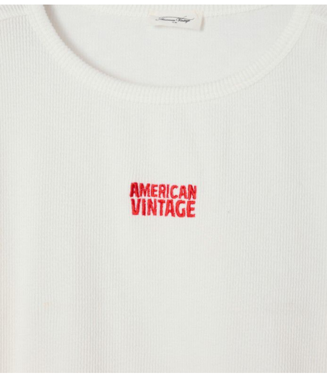 American Vintage T-shirt long YRUKI blanc