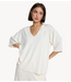 Alix The Label Top ladies knitted scuba V-neck top CREAM