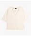 Alix The Label Top ladies knitted scuba V-neck top CREAM