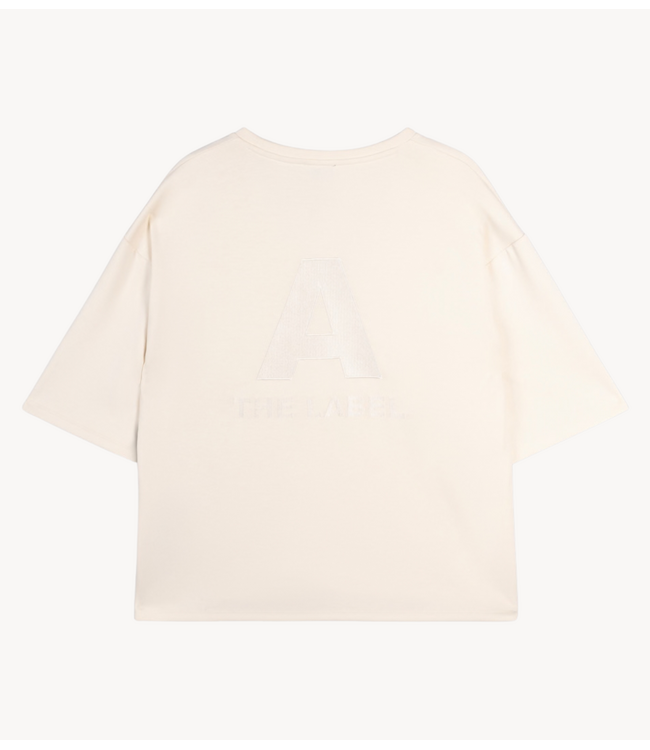 Alix The Label Top ladies knitted scuba V-neck top CREAM