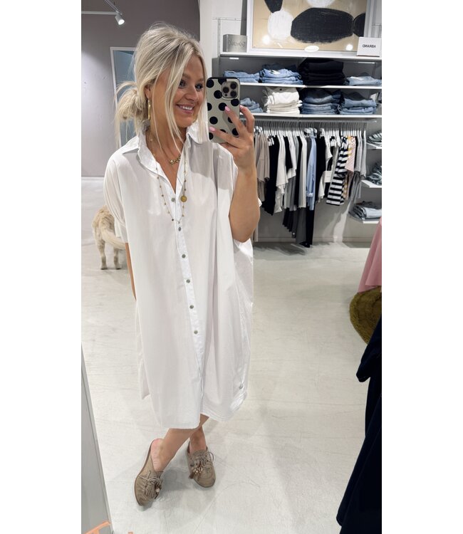 GUUS Jurk caftan dress cotton white