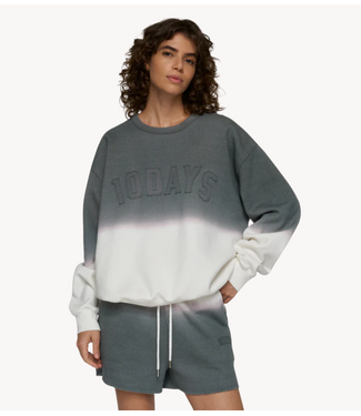 10DAYS Trui statement sweater dip dye mid grey