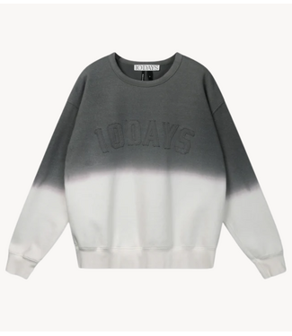 10DAYS Trui statement sweater dip dye mid grey