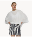 10DAYS Top mesh balloon tee ecru
