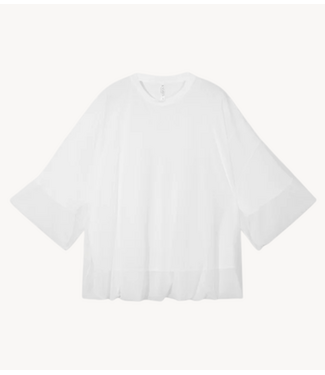 10DAYS Top mesh balloon tee ecru