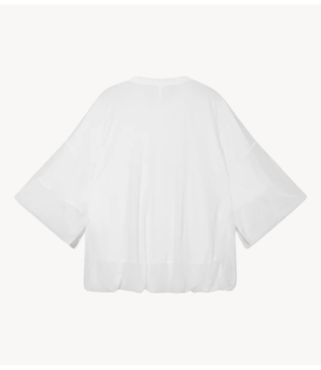10DAYS Top mesh balloon tee ecru