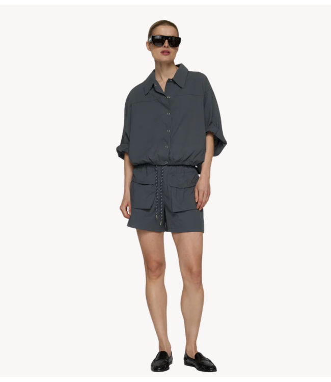 10DAYS Jack wide crinkle jacket steel blue