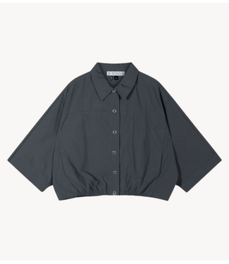 10DAYS Jack wide crinkle jacket steel blue
