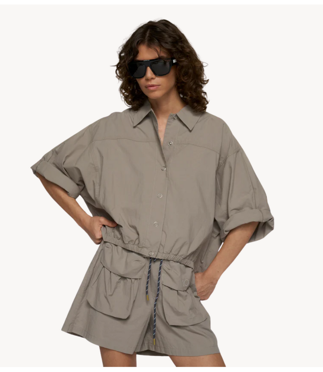 10DAYS Jack wide crinkle jacket fog