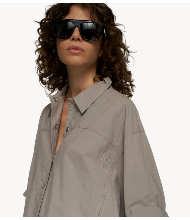 10DAYS Jack wide crinkle jacket fog