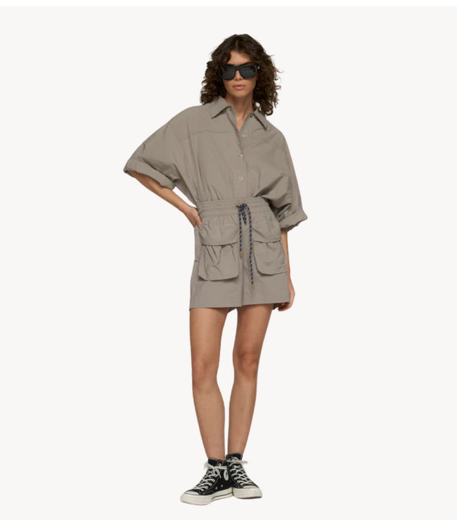 10DAYS Jack wide crinkle jacket fog