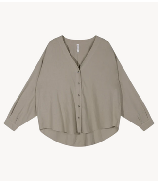 10DAYS Blouse cotton linen blouse fog