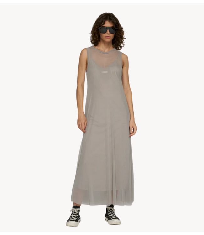10DAYS Jurk mesh dress fog