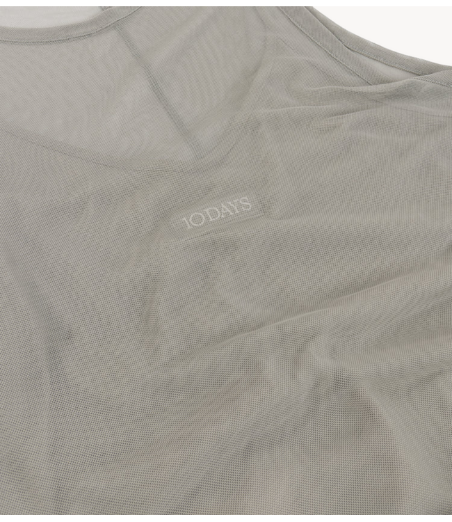 10DAYS Jurk mesh dress fog