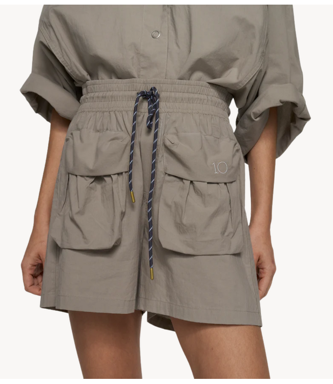 10DAYS Broek crinkle utility shorts fog
