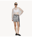 10DAYS Broek utitlity shorts stripes ecru/steel blue