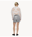 10DAYS Broek utitlity shorts stripes ecru/steel blue