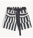 10DAYS Broek utitlity shorts stripes ecru/steel blue