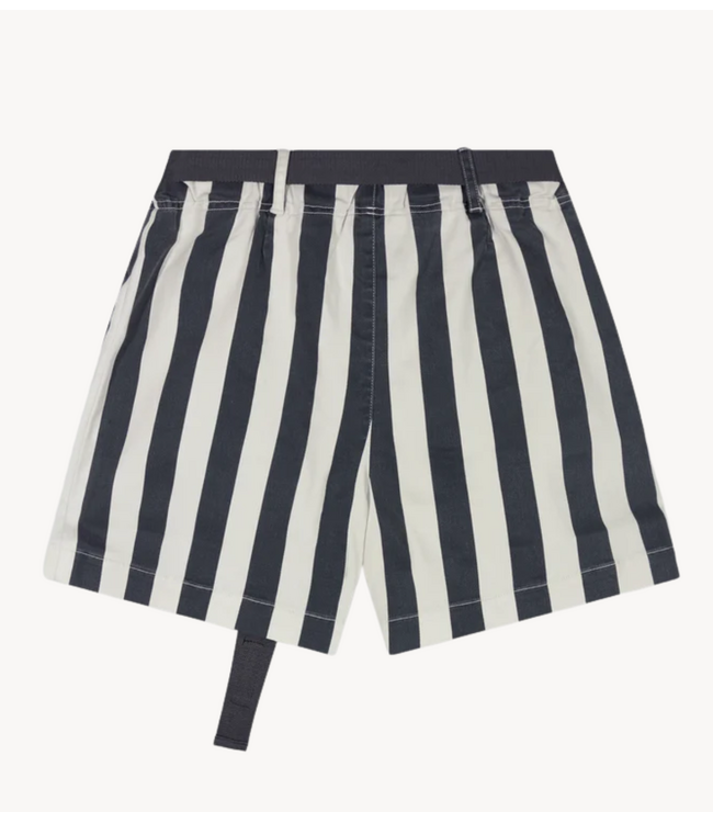 10DAYS Broek utitlity shorts stripes ecru/steel blue