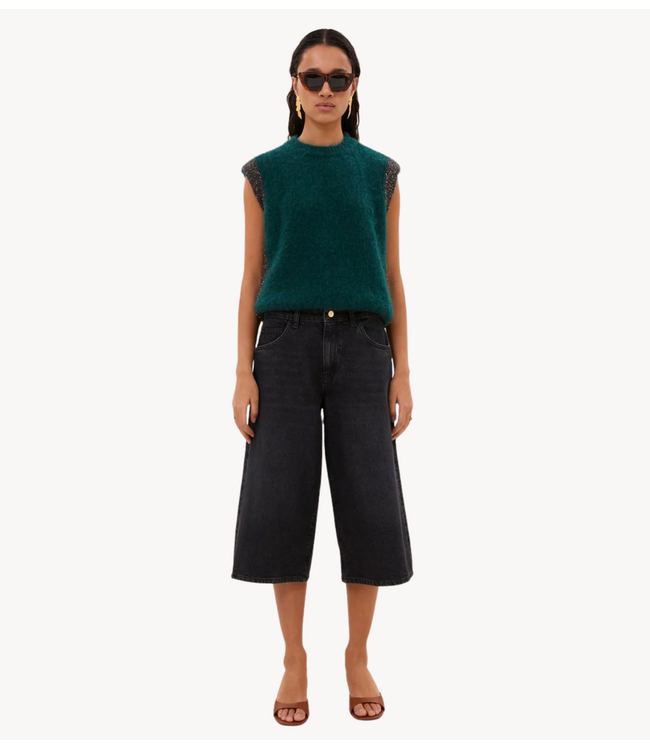 BY-BAR Broek noho long denim shorts jet black