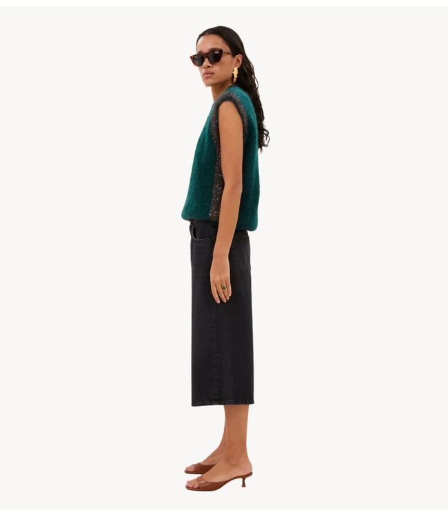 BY-BAR Broek noho long denim shorts jet black