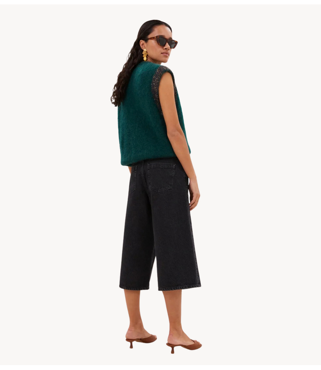 BY-BAR Broek noho long denim shorts jet black