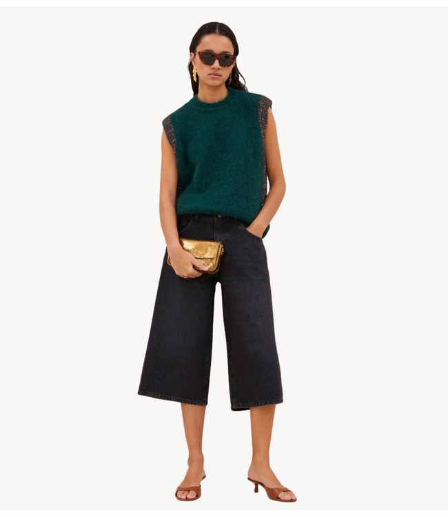 BY-BAR Broek noho long denim shorts jet black