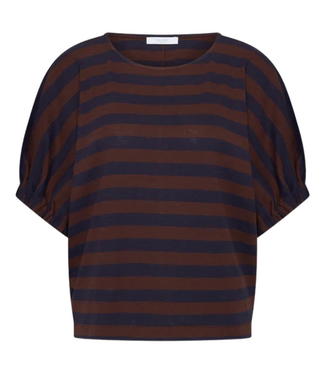 BY-BAR Top merle big stripe top coffee bean