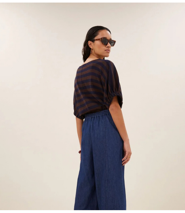 BY-BAR Top merle big stripe top coffee bean