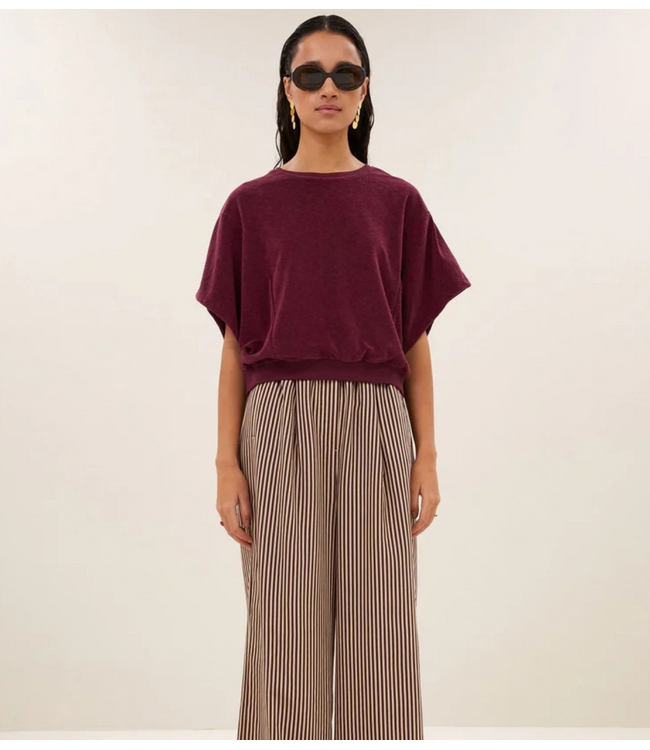 BY-BAR Top nuki slub top burgundy crush