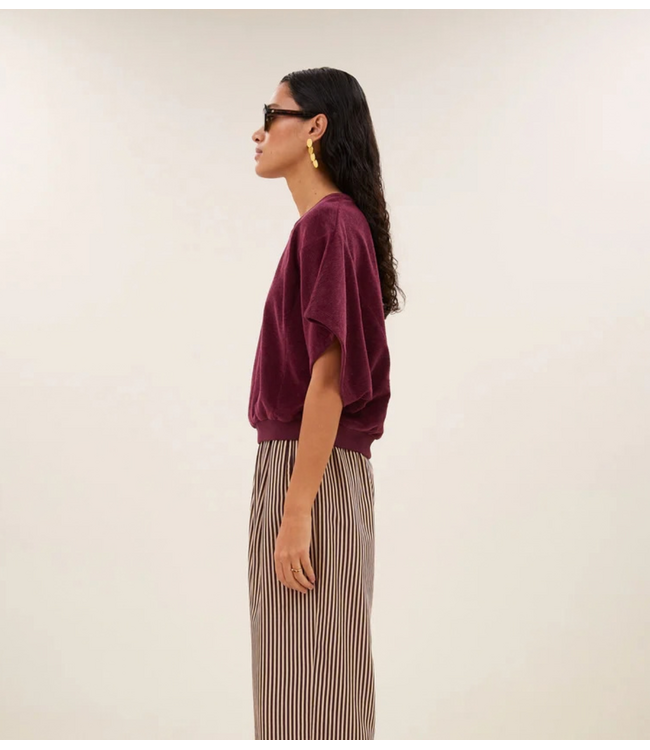 BY-BAR Top nuki slub top burgundy crush