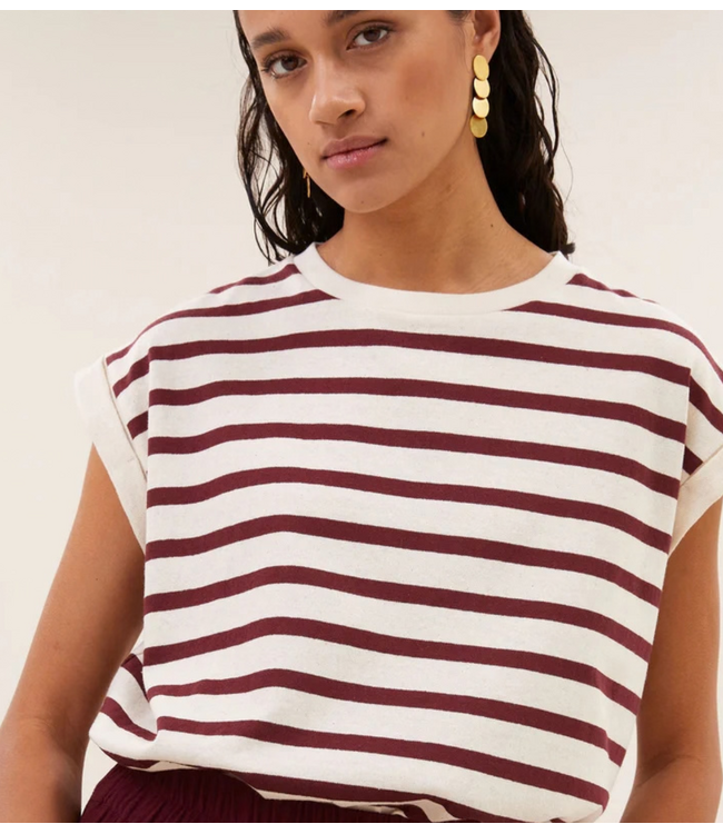 BY-BAR Top tobi stripe top grain wine stripe