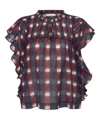 BY-BAR Blouse Danee ikat blouse wine ikat print