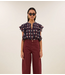 BY-BAR Blouse Danee ikat blouse wine ikat print