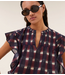 BY-BAR Blouse Danee ikat blouse wine ikat print