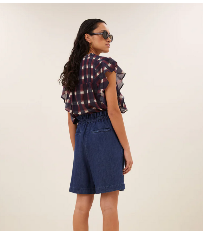 BY-BAR Blouse Danee ikat blouse wine ikat print