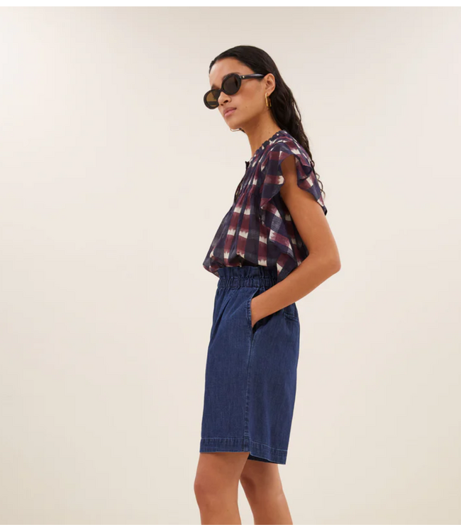 BY-BAR Blouse Danee ikat blouse wine ikat print