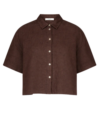 BY-BAR Blouse mara linen blouse espresso