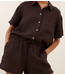 BY-BAR Broek lio linen shorts espresso