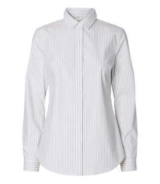 Selected Blouse SLWROMIE LS STRIPED FITTED SHIRT NOOS Bright White BL