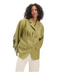 Refined Department Jack ladies woven oversized pu fringe jacket TORI MATCHA