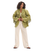 Refined Department Jack ladies woven oversized pu fringe jacket TORI MATCHA