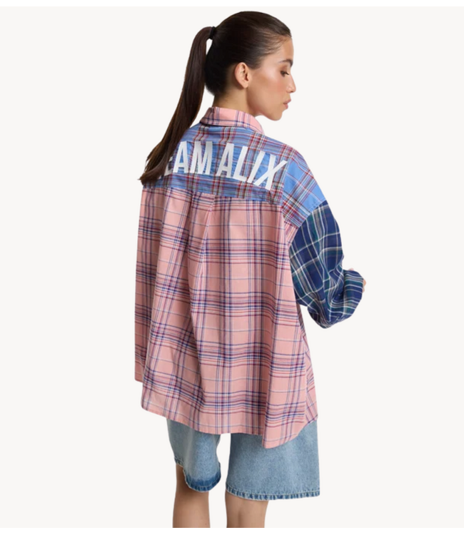 Alix The Label Blouse ladies woven check mix blouse MULTI COLOUR