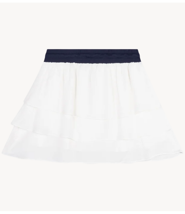 Alix The Label Rok ladies woven ruffle mini skirt CREAM