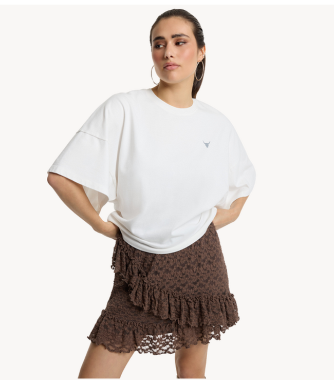 Alix The Label Top ladies knitted batwing top SOFT WHITE